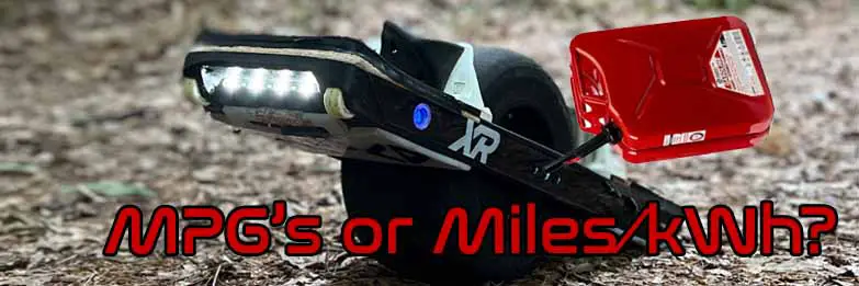 onewheel miles per gallon or is it miles per kwh