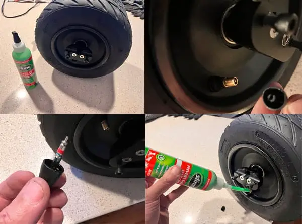 tire sealant added to the onewheel tire