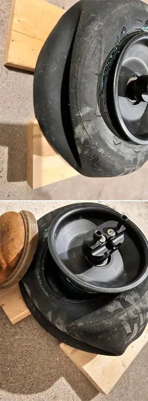 tire off the hub of the onewheel
