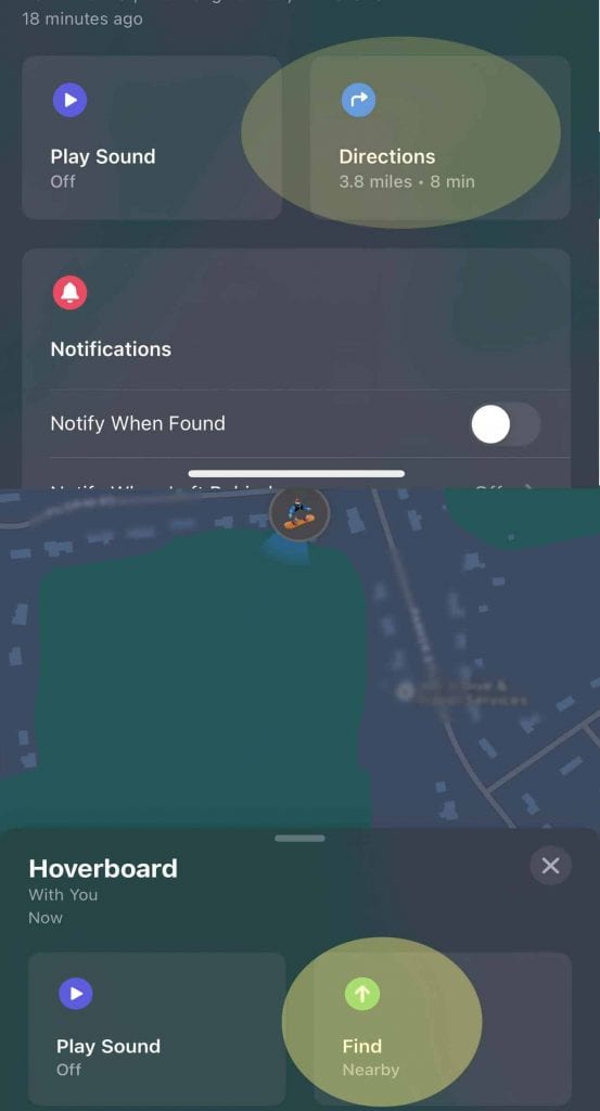 maps in Find My for airtags