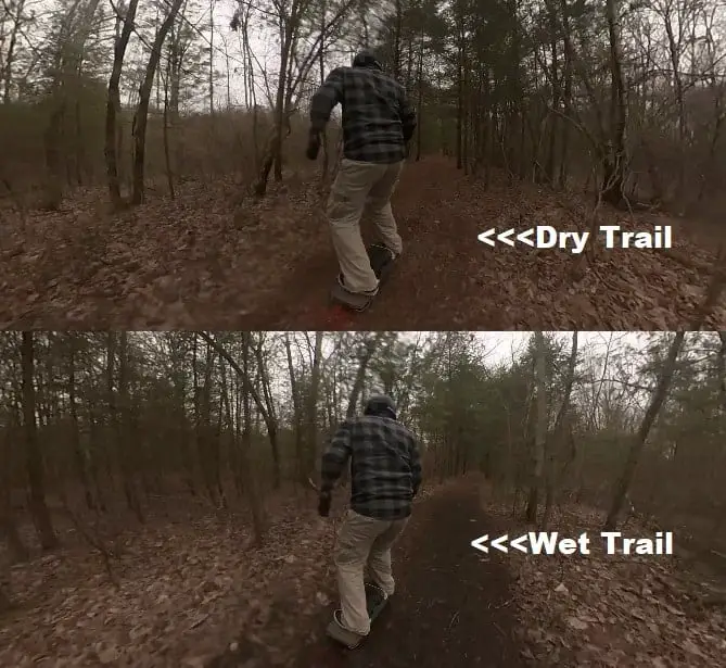 wet and dry trails for one.wheeling - differences