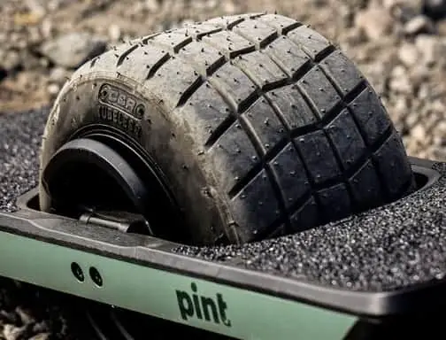 treaded onewheel tire on the dirt